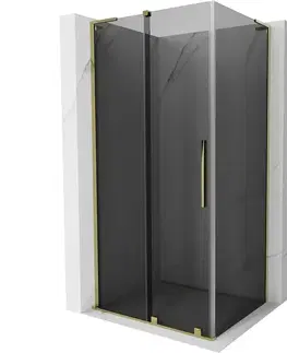 Sprchovacie kúty MEXEN/S - Velar L sprchovací kút, posuvné dvere 120 x 85, grafit, zlato 871-120-085-43-50