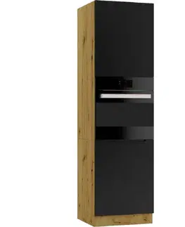 Kuchynské skrinky stojace Kuchynská skrinka Isabel D 60 PK/2133 P/L čierna/artisan