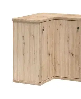 Komody KONDELA Koli C-12 trojdverová rohová komoda dub artisan / čierna