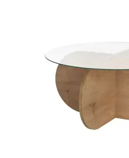 Konferenčné stolíky Konferenčný stolík Aeris - Sapphire Oak, Transparent