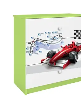 Komody so zásuvkami Detská komoda Babydreams zelená – Formula