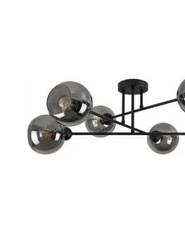 Svietidlá Keter Lighting Luster na tyči VASCO 6xE27/60W/230V čierna/dymová čierna 1940