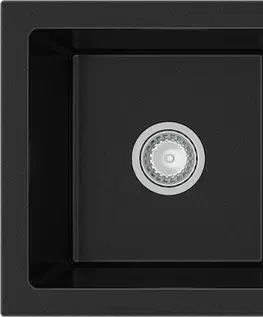 Kuchynské drezy MEXEN MEXEN - Mario granitový drez 2-bowl 820x436 mm, čierna 6504822000-77