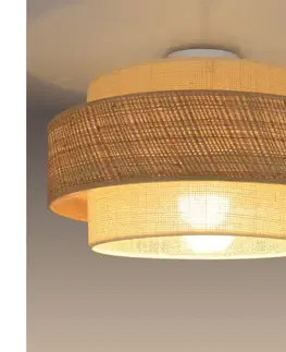 Svietidlá  Stropné svietidlo BOHO 1xE27/60W/230V priemer 40 cm juta/krémová H0173