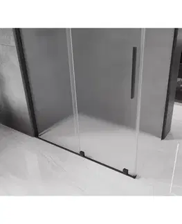 Sprchovacie kúty MEXEN/S - Velár sprchovací kút, posuvné dvere 140 x 80, dekor, čierna 871-140-080-31-70