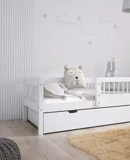 Postele Elvisia Detská posteľ MADIA so zásuvkou | biela 80 x 200 cm