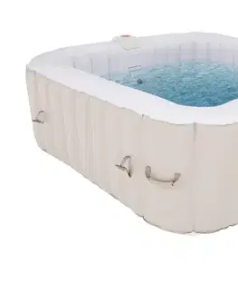 Vírivky< KONDELA Kamino New Typ 4 nafukovacia vírivka 910 l sivohnedá (taupe) / biela