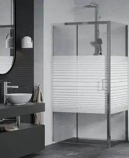 Sprchovacie kúty MEXEN/S - APIA sprchovací kút 115x90, dekor - pruhy, chróm 840-115-090-01-20