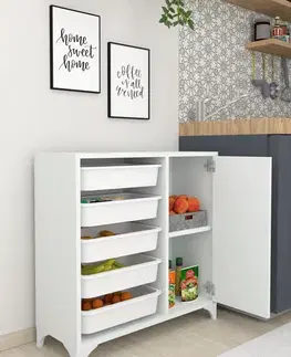 Kuchynské skrinky LIXA 5 skrinka/úložný box, biela