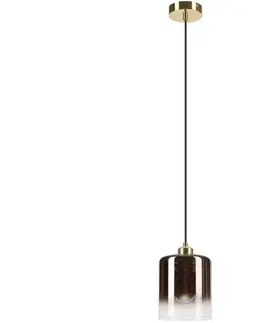 Svietidlá  Luster na lanku LIAH 1xE27/15W/230V zlatá/dymovo-hnedá LM-1.327/ZŁOTY