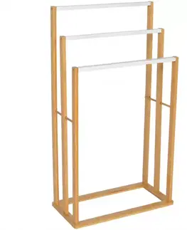 Vešiaky a háčiky na stenu Stojan Na Uteráky 47x24x84cm Biela/Nat Bth0065aa-A