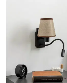 Svietidlá BRILAGI - LED Nástenná lampa NUBILA 1xE27/25W/230V + LED/3W čierna/hnedá BG1558+BG1570