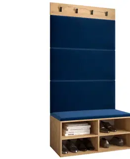 Spálňové šatníkové skrine Predsieňový nábytok Miro dub craft panel modrá