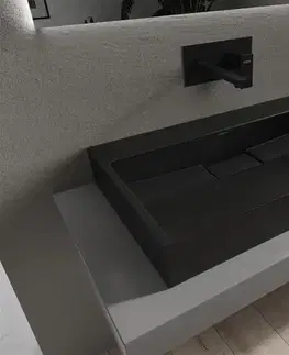Umývadlá MEXEN - Ava umývadlo na dosku liaty mramor B/O 70 x 46, čierna 23017070