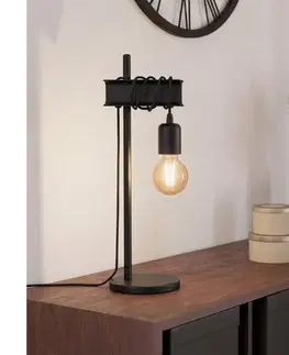 Lampy Eglo 43714 - Stolová lampa TOWNSHEND 1xE27/10W/230V čierna 43714