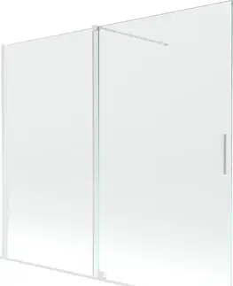 Sprchové dvere MEXEN/S - Velar Dvojkrídlová posuvná vaňová zástena 180 x 150, transparent, biela 896-180-000-01-20