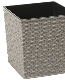 Záhrada Obal Juka Ratan ECO 25x25x26 cm sivý
