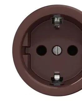Predlžovacie káble lap - Retro domová zásuvka bez rámčeka SCHUKO 230V/16A hnedá H/ZS