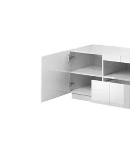 TV stolíky CAMA MEBLE Reja tv stolík biely lesk