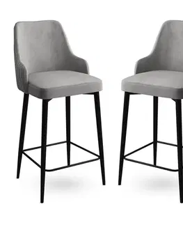 Barové stoličky Bar Stool Set (2 Pieces) Enox - Grey, Black