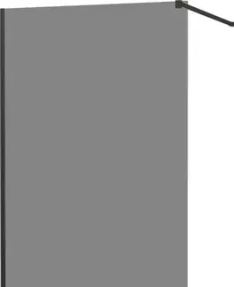Sprchové dvere MEXEN/S - KIOTO Sprchová zástena WALK-IN 100x200 cm 8 mm, čierna, dymové sklo 800-100-101-70-40