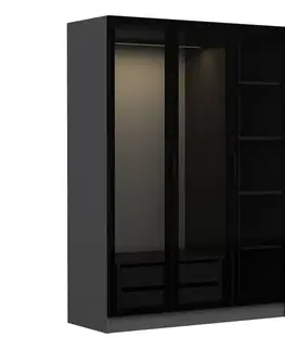 Šatňové skrine Šatníková skriňa Kale Anthracite Black - 2272