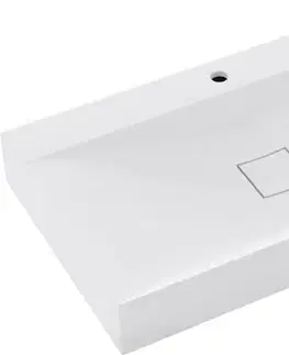 Umývadlá MEXEN - Poli umývadlo na dosku liaty mramor 100 x 48, biela 23021001