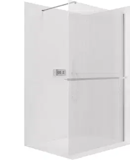 Držadlá k vani CERANO - Sprchová zástěna Walk-in Onyx Cube L/P - 8 mm + polička/držák na ručníky - hranatá vzpěra - chrom, rýhované sklo - 160x200  CER-8050BD666