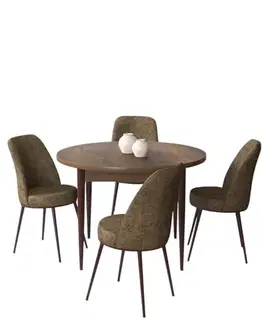 Jedálenské sety Dining Table & Chairs Set (5 Pieces) Tor - Baroque, Brown