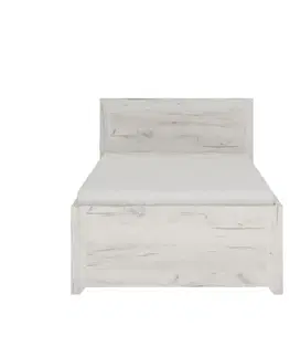 Postele KONDELA Angel Typ 90 3S 90 posteľový rám s úložným priestorom biela / craft