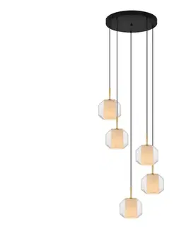 Svietidlá Zuma Line 003064-034743-Luster na lanku SOLIX 5xE27/25W/230V pr.73 cm zlatá/čierna 003064-034743