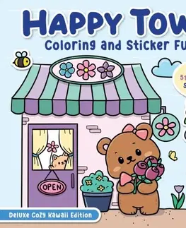 Nalepovačky, vystrihovačky, skladačky Happy Town Coloring and Sticker Fun - Dani Banani