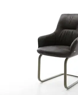 Jedálenské stoličky DELIFE Jedálenská stolička Zelia-Flex s opierkami mikrovlákno antracitová vintage jedálenská stolička plochý titánová farba vrecková pružina
