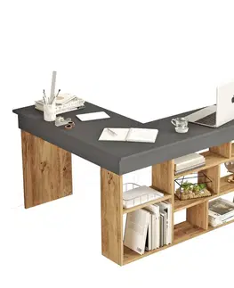 Konferenčné stolíky Pracovný stôl Cilo Anthracite and Atlantic Pine