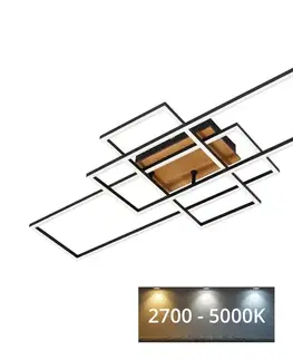 Svietidlá Brilo - LED Stmievateľný prisadený luster FRAME LED/51W/230V čierna/hnedá + DO 3156-014