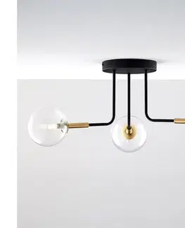 Svietidlá Jupiter 2039 - Luster na tyči BURANO 3xG9/10W/230V čierna/zlatá/číra 2039