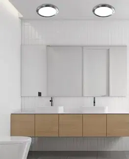 Stropná svetla Stropné svietidlo saténový nikel okrúhle do kúpeľne IP44 Aquila