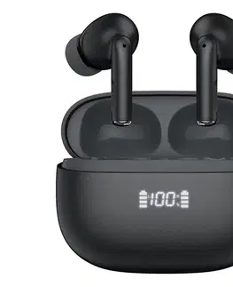 Predlžovacie káble  Bezdrôtové slúchadlá s ANC+ENC, 300mAh, čierne PM1002ANC