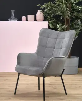 Kreslá HALMAR Castel kreslo sivá / čierna