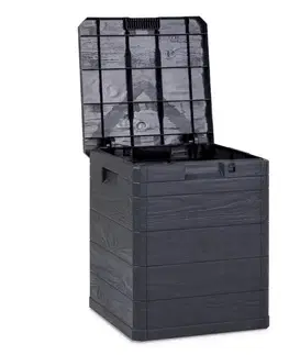 Úložné boxy Úložný box na podušky Woody tmavosivá, 90 l
