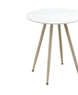 Záhradné stoly ROUND záhradný stôl 60 cm, biela/béžová