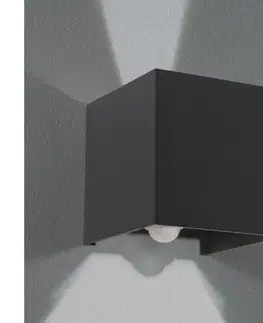 Záhradné lampy Orion AL 11-1314 - LED vonkajšie nástenné svietidlo s čidlom CUBE-S LED/13W/230V AL 11-1314 anthrazit/Sensor
