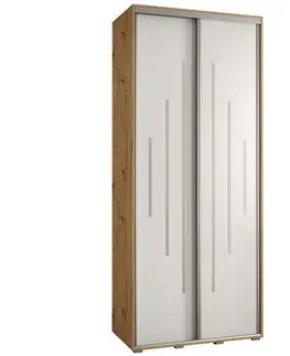 Šatníkové skrine Skriňa 45 Canaris 12 110 artisan/biela/silver