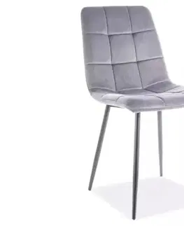 Kuchynské a jedálenské stoličky Signal Jedálenská stolička MILA VELVET Farba: Sivá / Bluvel 14