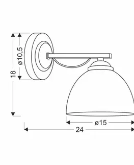 Nástenné svetlá Nástenná lampa Filona Lamp Chróm 1X40 E27 Biele tienidlo