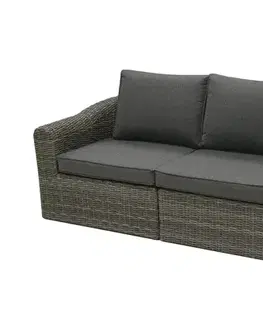 Záhradné stoličky a kreslá DEOKORK Ratanová lavica pre 3 osoby BORNEO LUXURY (sivá)