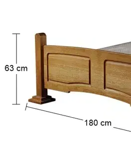 Postele PYKA Kinga 160 rustikálny posteľový rám drevo D3