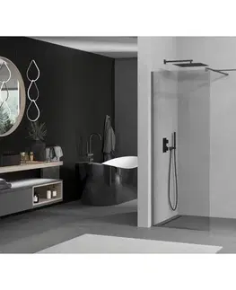 Sprchové dvere MEXEN/S - Kyoto Sprchová zástena WALK-IN 110 x 95, transparent, grafit metal 800-110-202-95-00-095