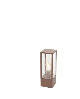 Zahradne stlpove lampy Priemyselná vonkajšia stojaca lampa hrdzavohnedá 40 cm IP44 - Charlois
