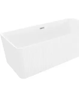 Vane MEXEN/S - Nila voľne stojaca vaňa reliéf 170 x 75, biela, sifón a prepad chróm 52841708000-01